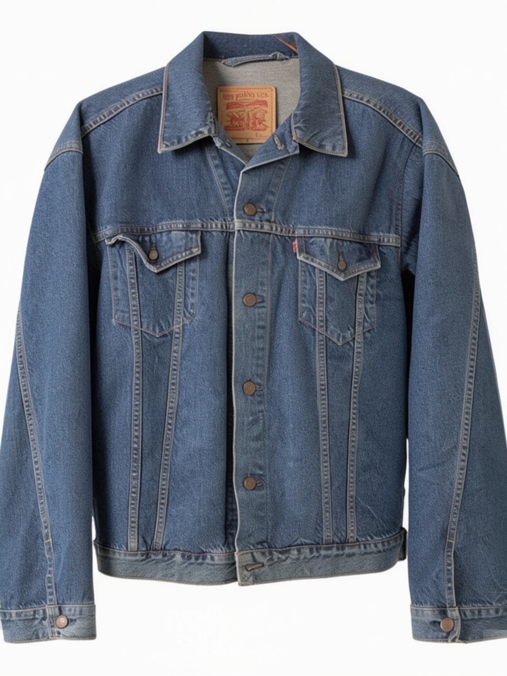 90s Grunge Levi's Men's Dark Blue Denim Jacket made in USA